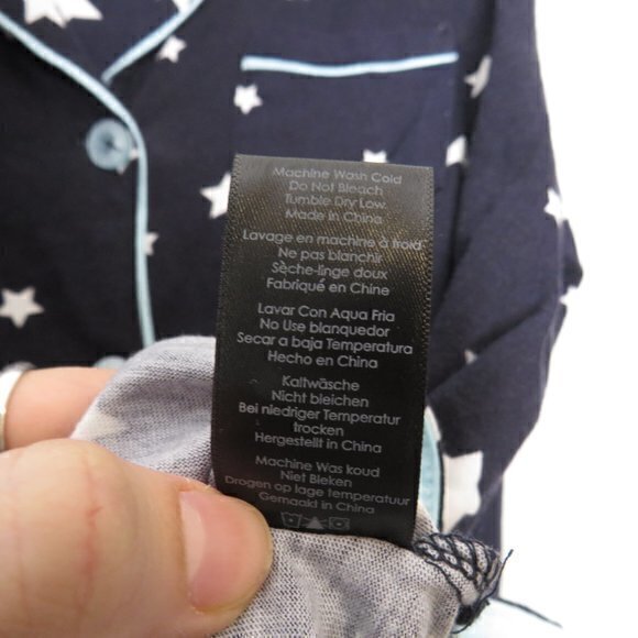 COZY ZOE star Printed pajama button front‎ Shirt sz S - Picture 4 of 5